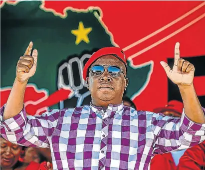  ?? Picture: SIMPHIWE NKWALI ?? REVOLUTION­ARY RHETORIC: EFF leader Julius Malema threatens public disruption, but little comes of it