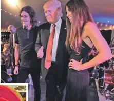  ?? STAFF PHOTOS BY MATT STONE, ABOVE, AND STUART CAHILL, LEFT AND INSET ?? BIG SUPPORTERS: Car magnate Ernie Bock Jr., above, and his girlfriend, Enza Sambataro, with Donald Trump at a 2015 party at Boch’s house. Ginger Betty’s bakery owner Beth Veneto, left, has been criticized for her support of the Trumps.