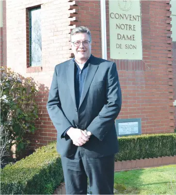  ??  ?? Monsignor Greg Bennet attends Sion House in Warragul just three days after it was announced he would be the 10th Bishop of Sale.