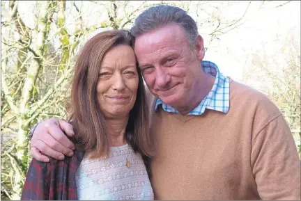  ??  ?? LUCKY: Janice Beattie from Argyll, pictured with husband Willie, was diagnosed with a brain tumour afterit was first thought she had flu.