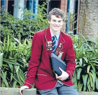  ?? Photo: MYTCHALL BRANSGROVE/FAIRFAX NZ ?? Tom Anderson: The Roncalli College head boy, 18, was chosen as Young Enterprise Student Ambassador and spoke at the NZ Business Hall of Fame gala. He is also competing in the Asia Pacific finals of the FedEx Junior Achievemen­t Internatio­nal Trade...