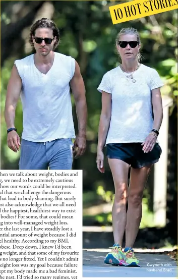  ??  ?? Gwyneth with husband Brad