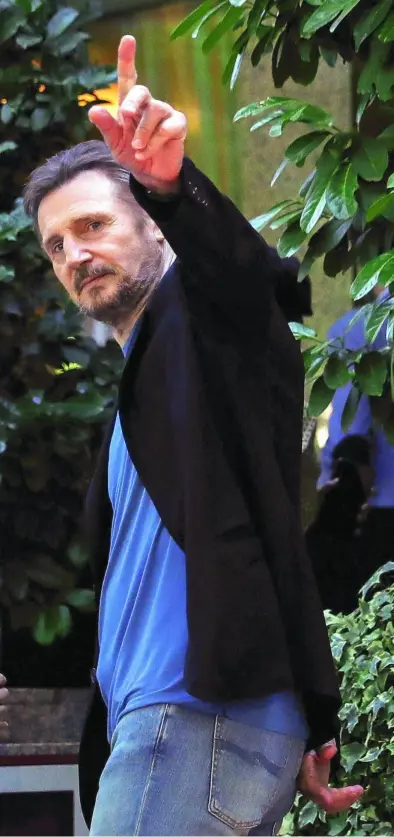  ??  ?? El norirlandé­s Liam Neeson, de 67 años, visitó ayer Madrid para promociona­r su nueva cinta de acción, «Venganza bajo cero», que se estrena el 26 de julio