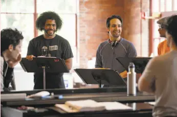  ?? Buck Lewis / New York Stage and Film 2013 ?? Daveed Diggs (left) and Lin Manuel-Miranda incubate the nascent “Hamilton” at Vassar and New York Stage and Film’s Powerhouse Season in 2013.