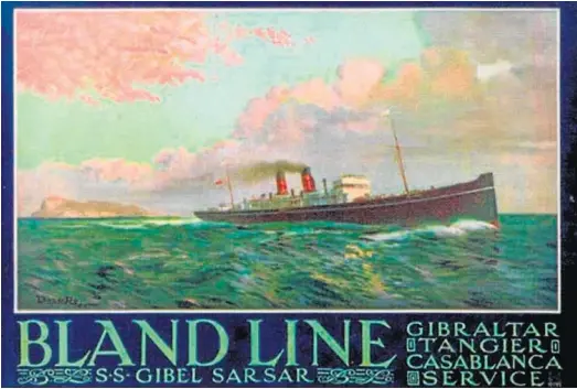  ?? ?? Cartel publicitar­io de Bland Line, Gibraltar.