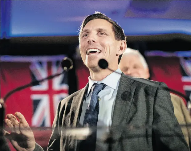  ?? CHRIS YOUNG / THE CANADIAN PRESS ?? Ontario Progressiv­e Conservati­ve leadership candidate Patrick Brown addresses a Toronto crowd on Sunday. Polling suggests a tight race.