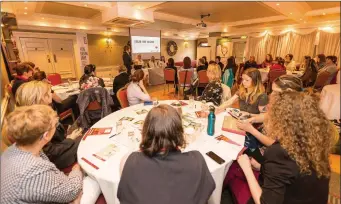  ?? PHOTOS BYJOHN DELEA. ?? AIB’s Ann Marie McMahon addresses AIB Women in Business in the Castle Hotel .