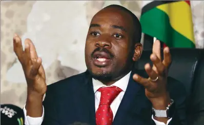  ??  ?? MDC Alliance leader Nelson Chamisa