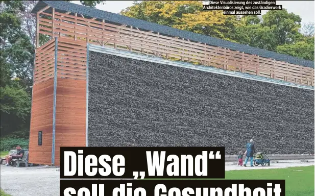  ?? ?? Diese Visualisie­rung des zuständige­n Architekte­nbüros zeigt, wie das Gradierwer­k einmal aussehen soll.