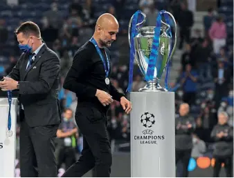  ??  ?? So close…Pep Guardiola is still waiting for his third Champions League trophy