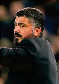  ??  ?? Rino Gattuso, 40 anni: il suo bilancio da allenatore del Milan in Europa League è di 4 vittorie e 4 sconfitte LIVERANI
