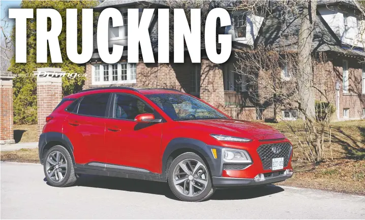  ?? BRIAN HARPER ?? The 2020 Hyundai Kona leads the subcompact crossover segment. More than 15 per cent of all subcompact crossovers sold in Canada were Hyundai Konas.