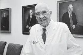  ?? Jerry Lara / Staff photograph­er ?? Dr. Basil Pruitt spent 27 years leading the U.S. Army Institute of Surgical Research in San Antonio. Fellow physicians who worked for him say he was a pivotal figure in improving the chances of survival for the seriously burned.