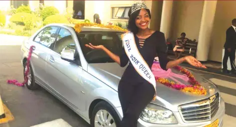  ??  ?? Tafadzwa Jaricha poses with her new Merc