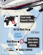  ??  ?? PANIC: Relatives of passengers in Beijing and path of the missing plane