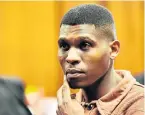  ?? Picture: EUGENE COETZEE ?? IN DOCK AGAIN: Sinethemba Nemembe, 28, appears in court for the murder of 78-year-old Denise Webber