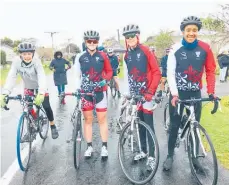  ?? ?? Horowhenua College cycling students (Ollie Kennett, Minnie Collins, Morgan Swartbooi, Peter Batholomew) competed in the NZ Schools National Road Cycling Champions during the holidays.