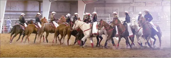  ?? PHOTO COURTESY OF RON MOONEY ?? The Arkansas Fillies are a 25-member high-speed drill team consisting of girls ages 5 to 17. The group which will perform at the 2015 Lincoln Rodeo on Thursday.