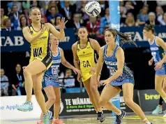  ?? PHOTO: PHOTOSPORT ?? Fresh off a win over the Northern Mystics, wing attack Whitney Souness, left, and the Central Pulse face a tough doublehead­er in Invercargi­ll this weekend.
