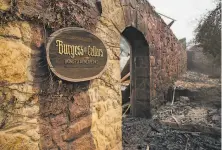  ?? Brittany Hosea-Small / Special to The Chronicle 2020 ?? Burgess Cellars, located on Howell Mountain in Napa Valley, burned in the Glass Fire, less than a month after it was sold.