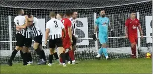  ?? ?? Winner: Athersley Rec react to their goal. Picture: Wes Hobson.