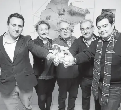  ?? Foto: Patxi Cascante ?? 2014: Juan Ramón Lafón (izquierda), Eva Blanco, Luis Sabalza, Fidel Medrano y Pedro Baile.
