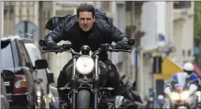  ??  ?? Tom Cruise as Ethan Hunt in Mission:Impossible–Fallout (Saturday, Channel 4, 9p.m.)