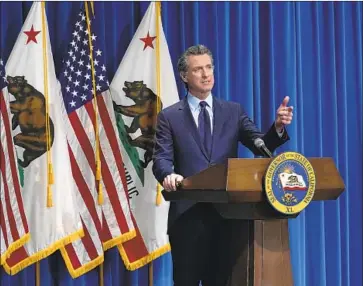  ?? Rich Pedroncell­i Associated Press ?? GOV. GAVIN NEWSOM, shown last month, appointed the Future of Work Commission in August 2019. It released a report Tuesday that highlights the state’s widening inequality and laid out the challenges ahead.