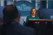  ?? EVAN VUCCI — THE ASSOCIATED PRESS ?? White House press secretary Jen Psaki said South Africa was added to the restricted list due to concerns about a variant of the virus.