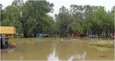  ?? Photo: Brooke Duncan ?? POOLED: Floodwater­s near the Chinchilla Recreation­al Grounds after the town was hit by an intense storm.