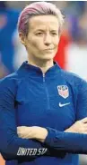  ?? FRANCK FIFE/AFP-GETTY ?? Megan Rapinoe looks on before the Women’s World Cup semifinal match against England.