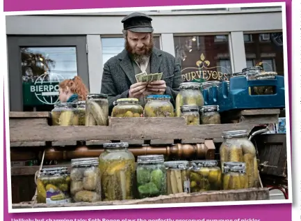  ??  ?? Unlikely but charming tale: Seth Rogen plays the perfectly preserved purveyor of pickles