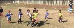  ??  ?? HAVING A BALL: Youngsters enjoy a game of soccer at Reservoir Hills Sports and Recreation Club.