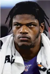  ?? MADDIE MEYER / GETTY ?? With an 0-2 postseason record hanging over his head, Lamar Jackson said he’s eager to put last season’s sour end behind him.