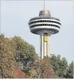  ?? THE NIAGARA FALLS REVIEW FILE PHOTO ?? The Skylon Tower along with the Horseshoe Falls and Peace Bridge will be illuminate­d Sept. 7 for Stand Up To Cancer.