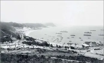  ??  ?? OCEAN VISTA: There seem to be a lot more ships in Simon’s Bay in the old picture, taken around 1900, than there are these days – explained in part, perhaps, by the Boer War being in progress then. In the foreground in both pictures are the old...