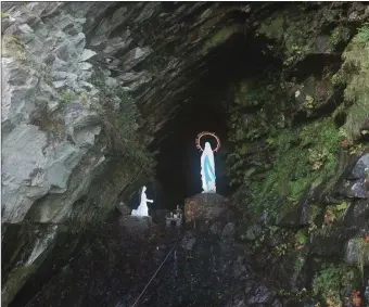  ?? Photo of the newly painted and cleaned Valentia Grotto statues. ??