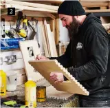  ??  ?? 2
Joe glues up a box joint before assembly 2.