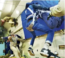  ??  ?? Astronaut Alexander Gerst installing ‘The Contour of Presence’ at the ISS;