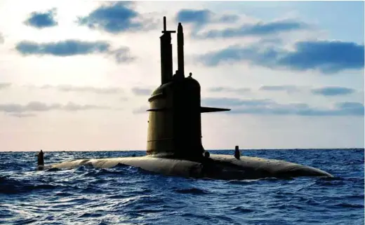  ?? PHOTOGRAPH: Indian Navy ?? A modern submarine is a multi-role platform and constitute­s the cutting edge of a navy’s frontline offensive capability