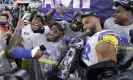  ?? Photograph: Mark J Terrill/AP ?? Los Angeles Rams players with the Super Bowl trophy in February, after becoming the 12th different team in 15 years to win it.