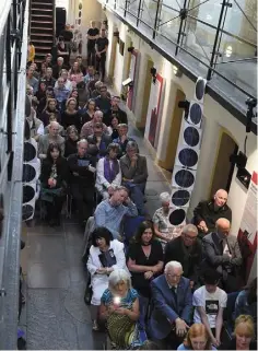  ??  ?? A full house for the LCMS “The Book of Hours” in the Old Gaol. Picture: Ken Finegan