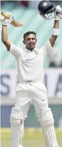  ?? FILE ?? India’s Prithvi Shaw celebrates his century during the first day of the first Test match between India and West Indies in Rajkot, India.