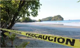  ??  ?? An empty Espadilla beach in Costa Rica on Sunday. Photograph: Patrick Greenfield/The Guardian