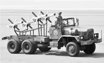  ??  ?? This file photo shows Israeli-made Spike missiles on parade during a ceremony marking the 65th anniversar­y of the founding of South Korea’s Armed Forces at an air base in Seongnam, south of Seoul. — AFP photo