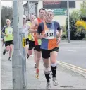  ??  ?? n PAST MASTERS: (Above and above right) Athletes taking part in last year’s half marathon