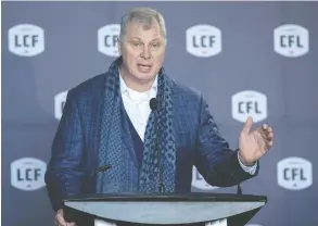  ?? ANDREW VAUGHAN / THE CANADIAN PRESS ?? CFL commission­er Randy Ambrosie will kick off Grey Cup Unite on Nov. 16.