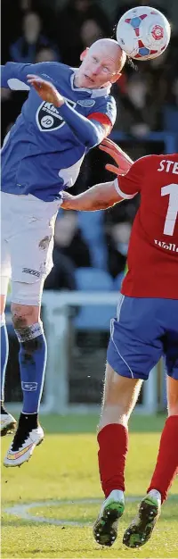  ?? Matt Ratcliffe ?? ●● Danny Whitaker almost gave Macclesfie­ld the lead at Eastleigh