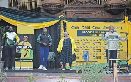  ?? ?? During the commemorat­ion of the 67th anniversar­y of the Freedom Charter, which was held at the Pietermari­tzburg City Hall on Sunday.