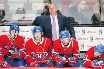  ?? JOHN MAHONEY/FILES ?? Montreal Canadiens coach Claude Julien watches the last seconds of a losing effort against the San Jose Sharks.